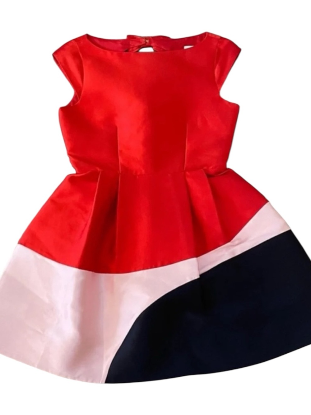 Kate Spade Do Wonder Fit and Flare Colorblock Dress Sz0 Red,Black ,Pink